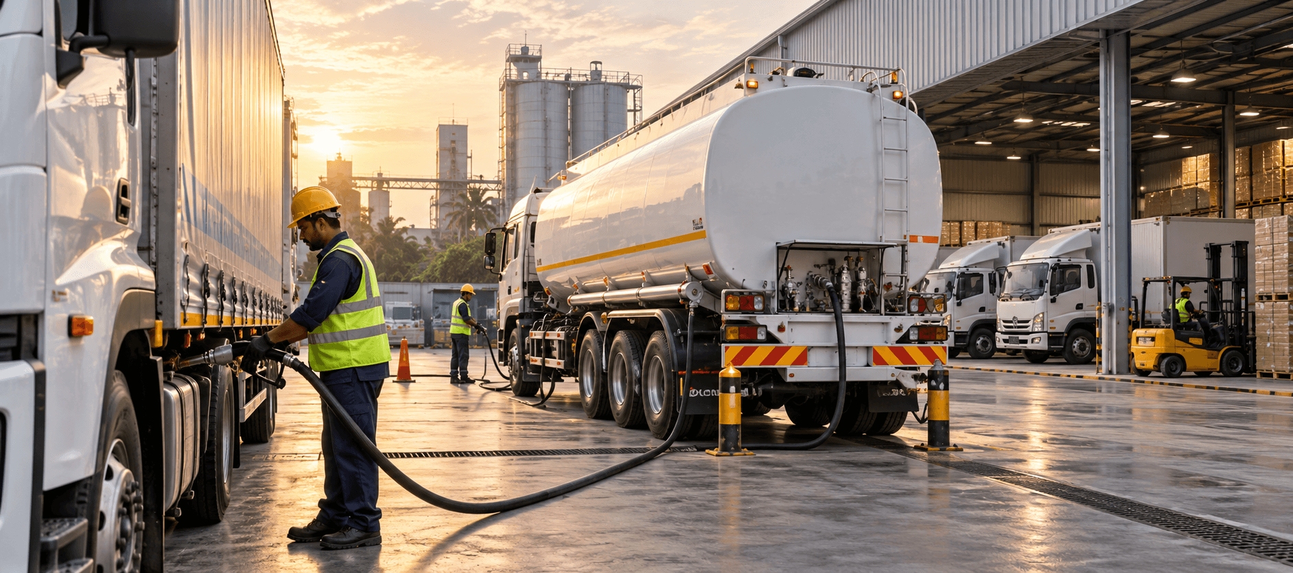 Commercial fuel supply to a logistics facility