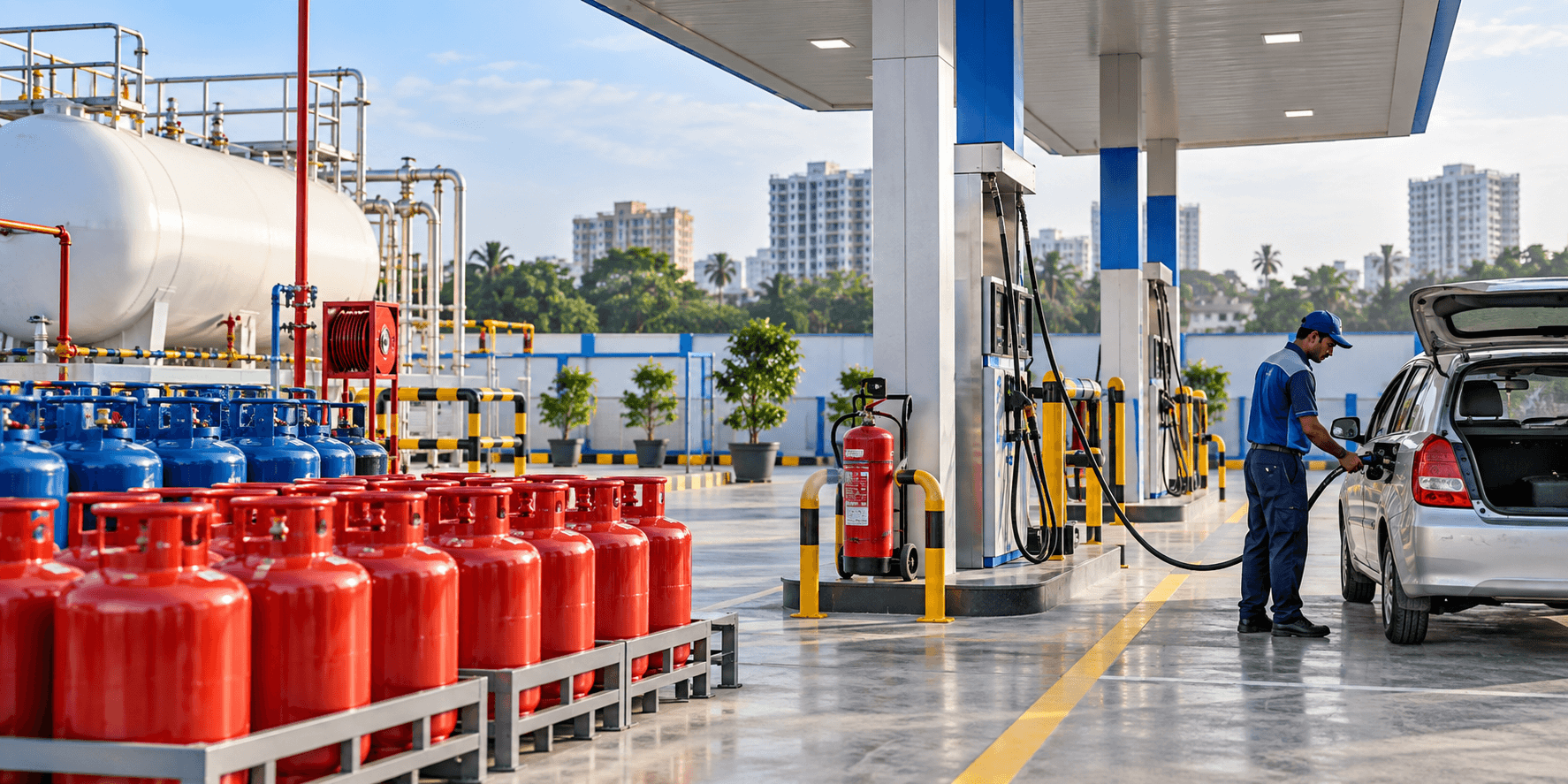 LPG cylinders and CNG fuel infrastructure
