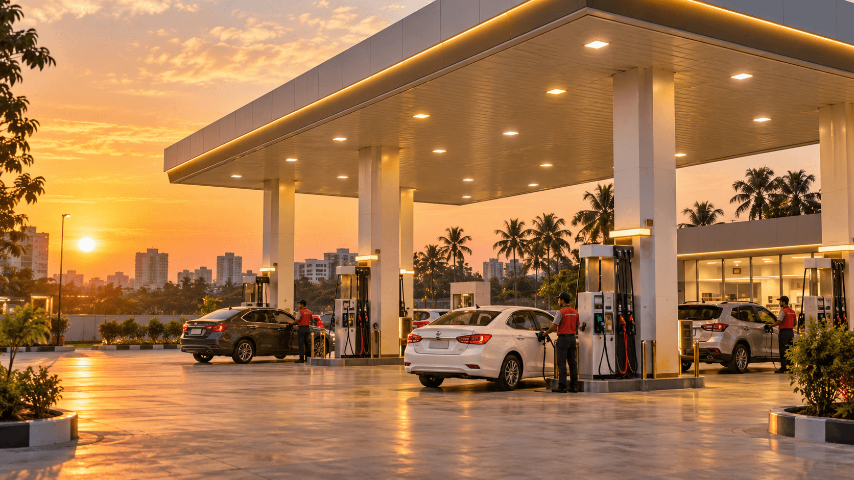 Modern retail fuel station